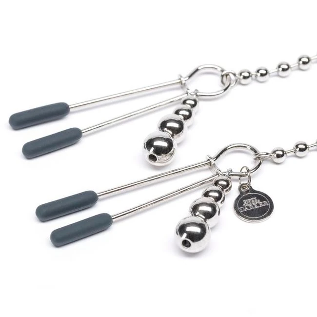 Fifty Shades Darker at My Mercy Beaded Chain Nipple Clamps - Comfort & Fit