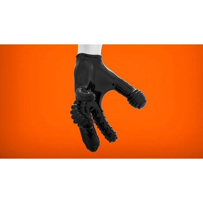 Finger Fuck Textured Glove Oxballs Black - Specifications & Size Chart