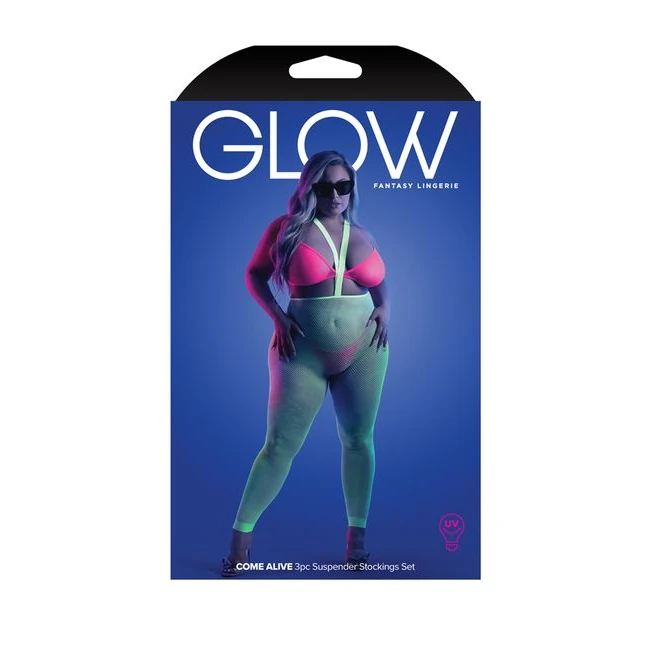 Glow Come Alive 3pc Seamle Set Neon Green & Pink Q/s - Fit & Sizing