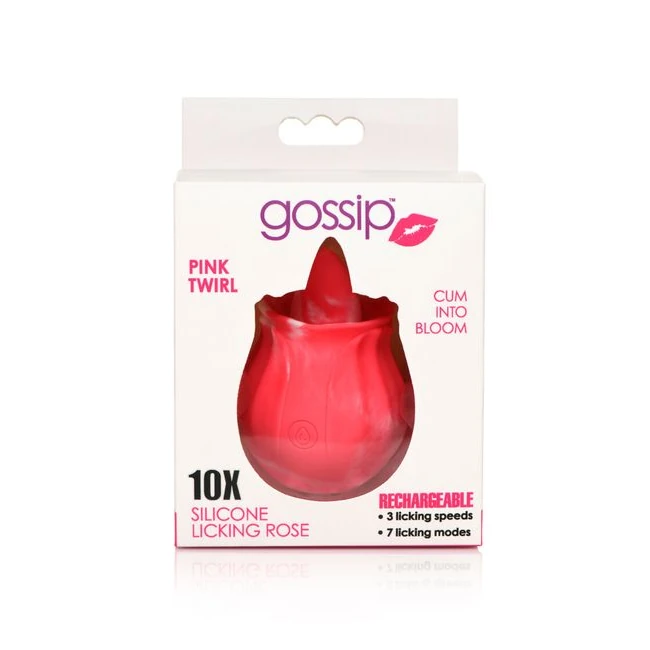 Gossip Tongue Tickler 10x Silicone Pink Twirl - Gossip Tongue Tickler 10X Silicone Pink Twirl