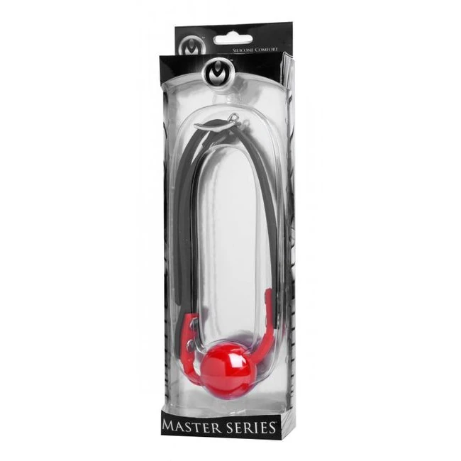 Master Series Hush Red Silicone Ball Gag - Materials