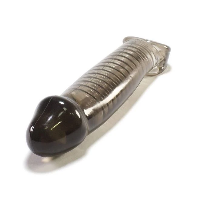 Muscle Smooth Cocksheath W/length Inset Oxballs Smoke - Muscle Smooth Cocksheath with Length Insert by OXBALLS
