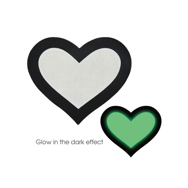 Pasties Glow in the Dark Hearts - Fabric & Feel