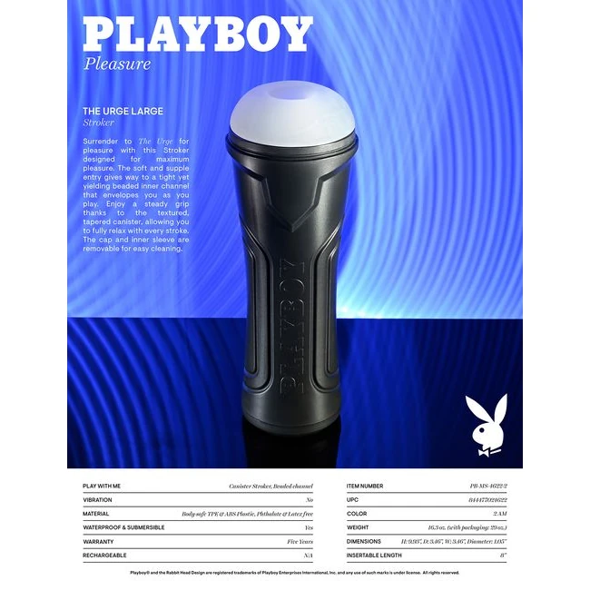 Playboy the Urge Large - Materials & Specifications