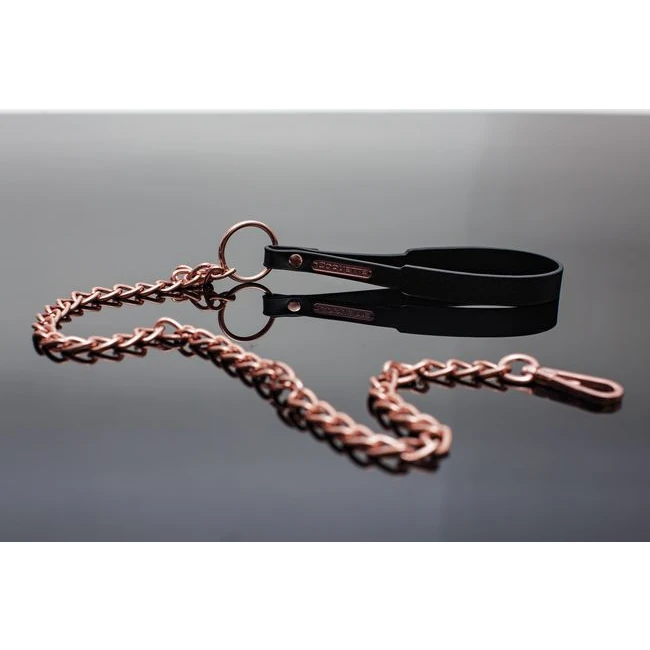 Pleasure Chain Leash Black Rose Gold - Hardware & Fasteners