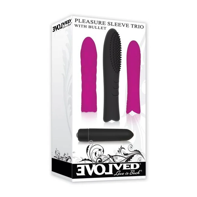 Pleasure Sleeve Trio with Black Bullet - Experience the Versatility of the Pleasure Sleeve Trio with Black Bullet