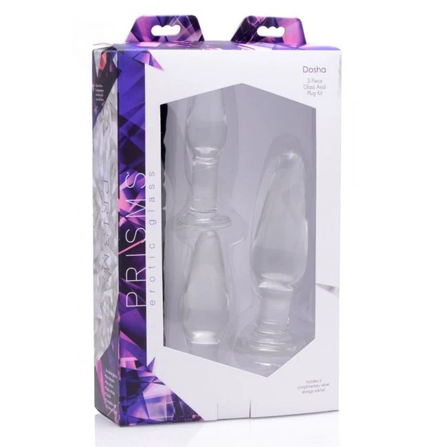 Prisms Dosha 3 Piece Glass Anal Plug Kit - Shape & Comfort