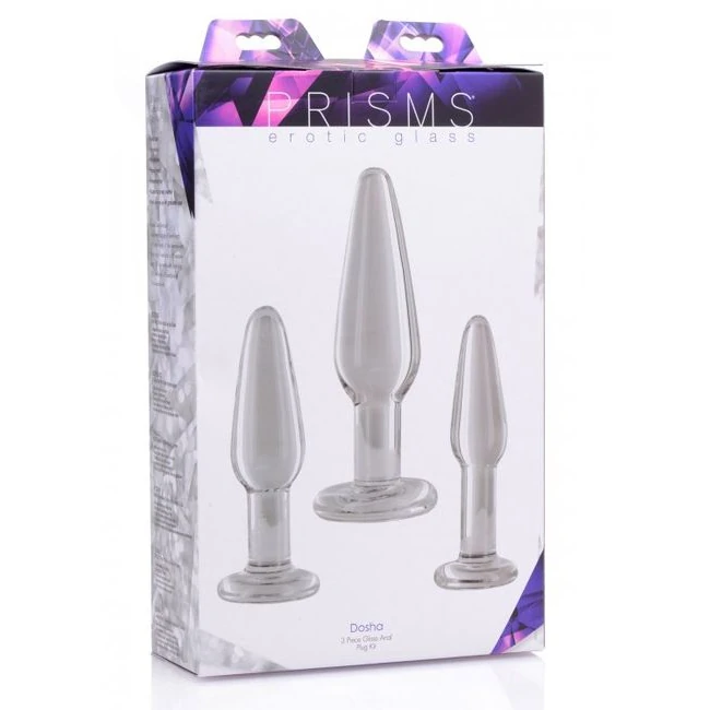 Prisms Dosha 3 Piece Glass Anal Plug Kit - Graduated Sizing