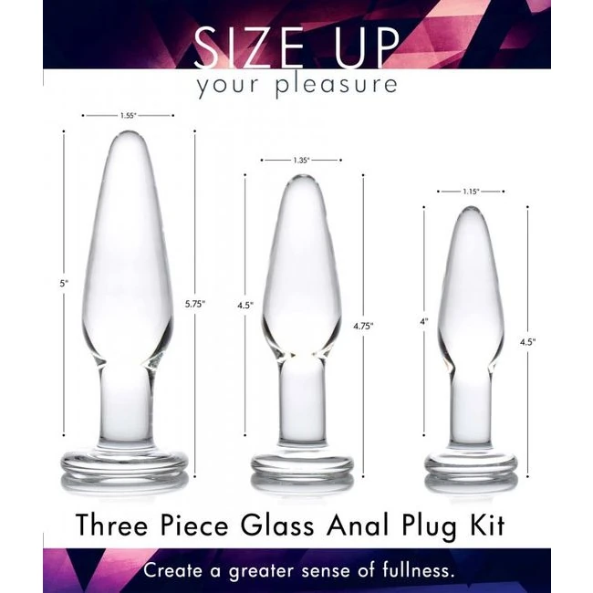 Prisms Dosha 3 Piece Glass Anal Plug Kit - Additional Details