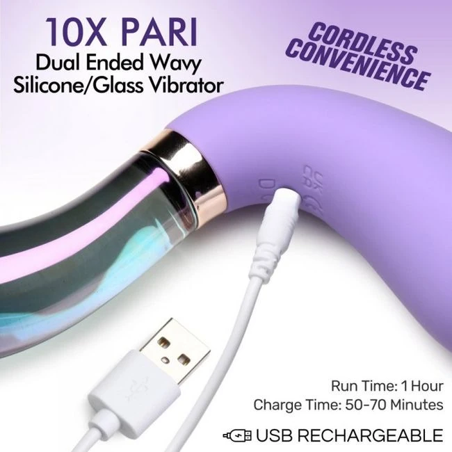 Prisms Vibra-glass 10x Par Dual Ended Wavy Glass Vibe - Vibration Modes & Sensation