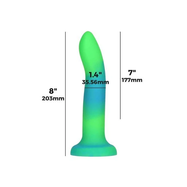 Rave Addiction 8in Glow in Dark Dildo - Glow-in-the-Dark & Aesthetic Appeal