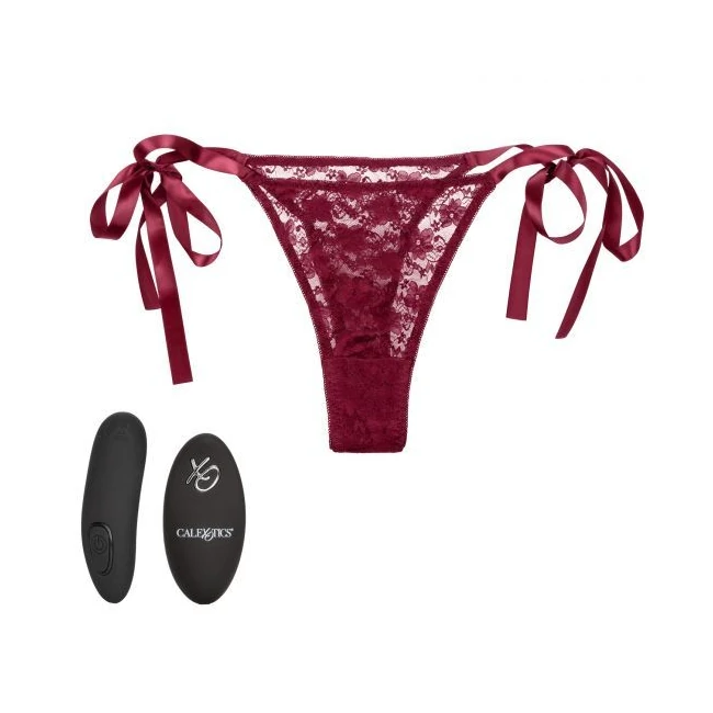 Remote Control Lace Thong Burgundy - How It Feels