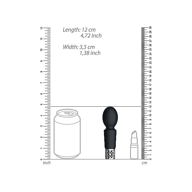 Royal Gems Brilliant Black Rechargeable Silicone Bullet - Vibration Modes