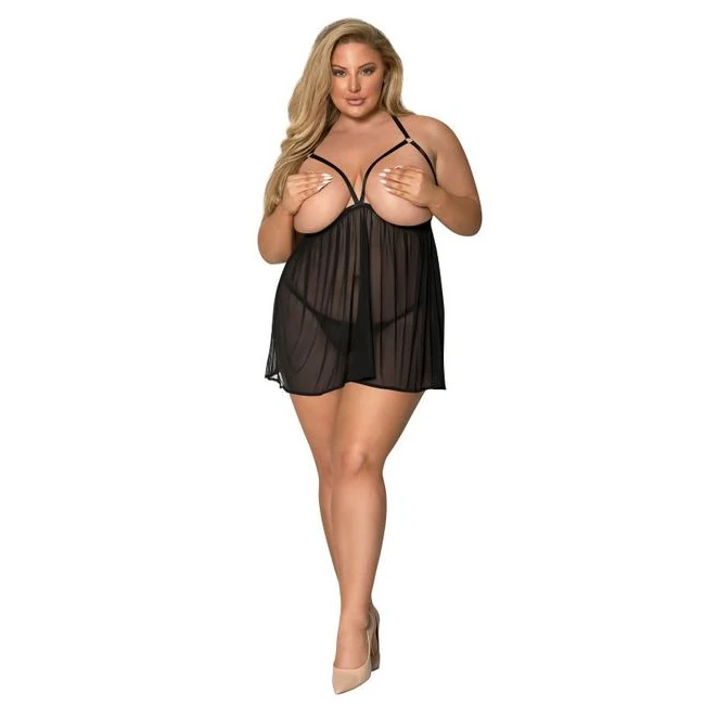 Sassy Cupless Babydoll & P Set Black 2xl - Care Instructions