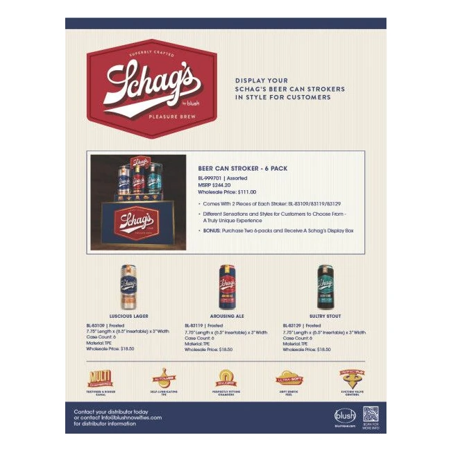 Schag's Beer Can Stroker 6 Asst. Display - Overview