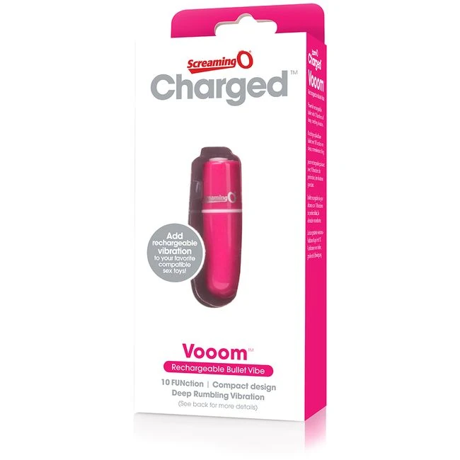 Screaming O Charged Vooom Rechargeable Bullet Vibe Pink - Experience Deep, Rumble Vibrations
