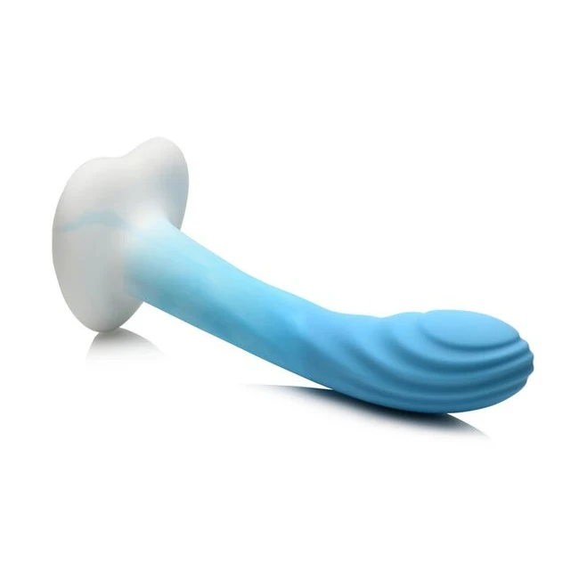 Simply Sweet Rippled Silic Dildo Blue/white - Material & Feel