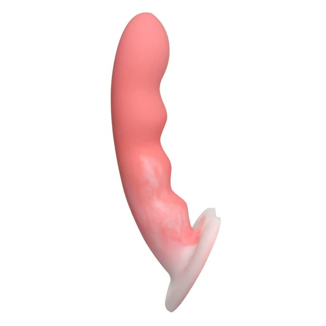 Simply Sweet Wavy Silicone Dildo Pink/white - Shape & Texture