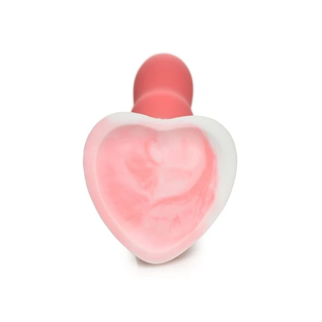 Simply Sweet Wavy Silicone Dildo Pink/white - Additional Features & Care