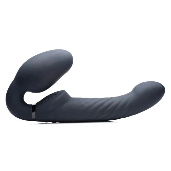 Strap U 10x Swirl Ergo-fit Strapless Strap-on Black - Vibration Modes & Control