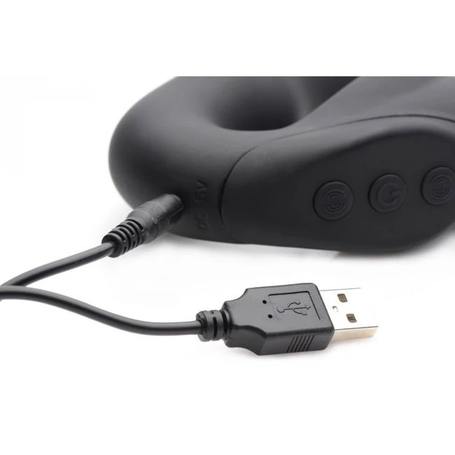 Strap U Evoke Super Charge Black Vibrating Strapless Silicone Dildo - Power & Performance