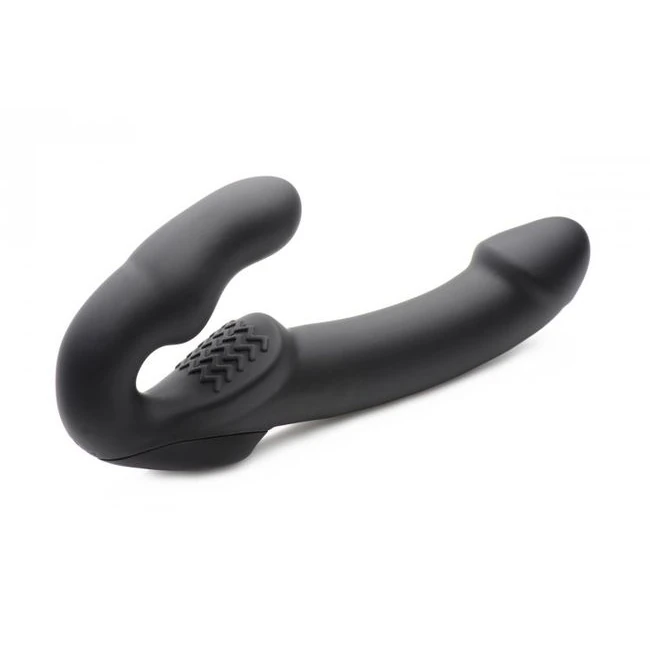 Strap U Evoke Super Charge Black Vibrating Strapless Silicone Dildo - Materials & Specifications