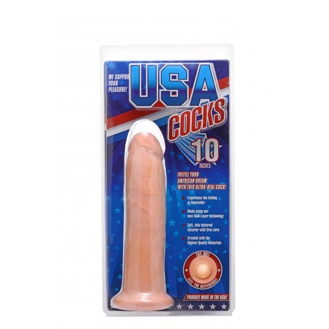 Usa Cocks 10in Ameriskin W/o Balls- Light - Size & Fit