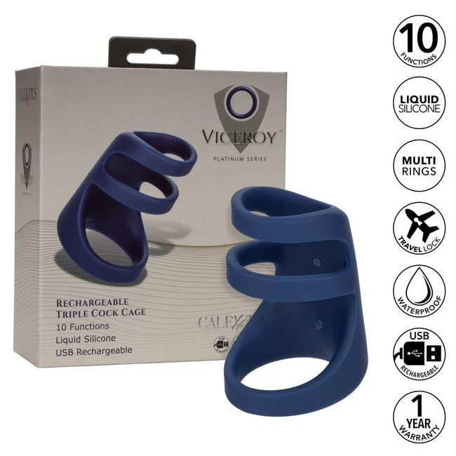 Viceroy Rechargeable Tripl Cock Cage - Features