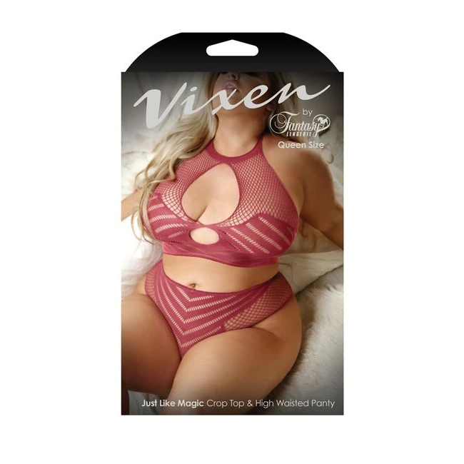 Vixen Just Like Magic Crop & Panty Cranberry - Specifications