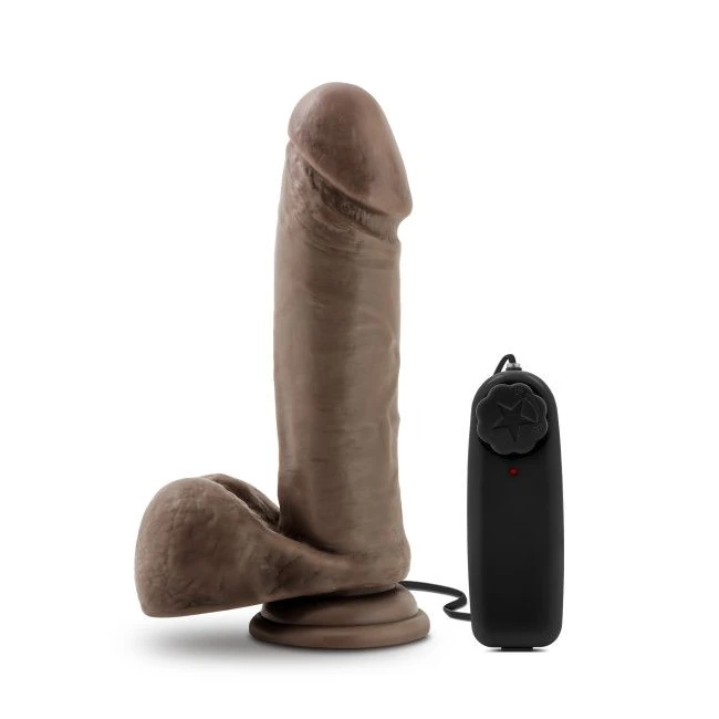 X5 Plus 8in Gyrating Vibra Cock Chocolate - Shape & Texture