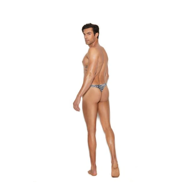 Zebra Snap Closure Thong - Fabric & Feel